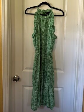 Who What Wear Green Floral Sleeveless Dress - Size L